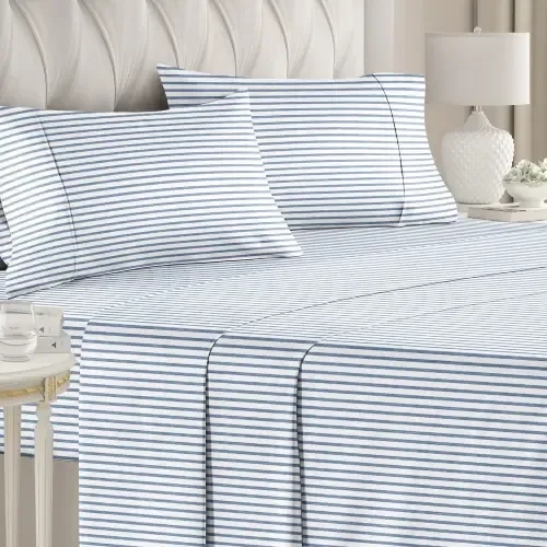 Striped bedsheets